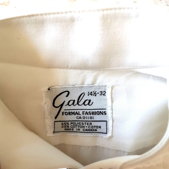 VINTAGE White top blouse tuxedo shirt Artisan - Picture 5 of 8